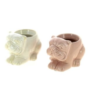 Cache-pot Chien Assortiment de 3 couleurs Blanc/Vert/Rose