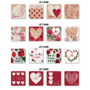Étiquettes adhésives QUATRO "Je T'aime"