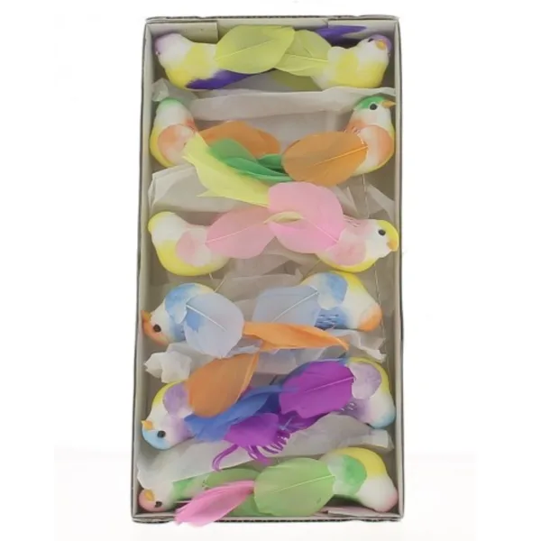 Boite de 12 Oiseaux sur pic assortiment de 6 couleurs / PL003-A6