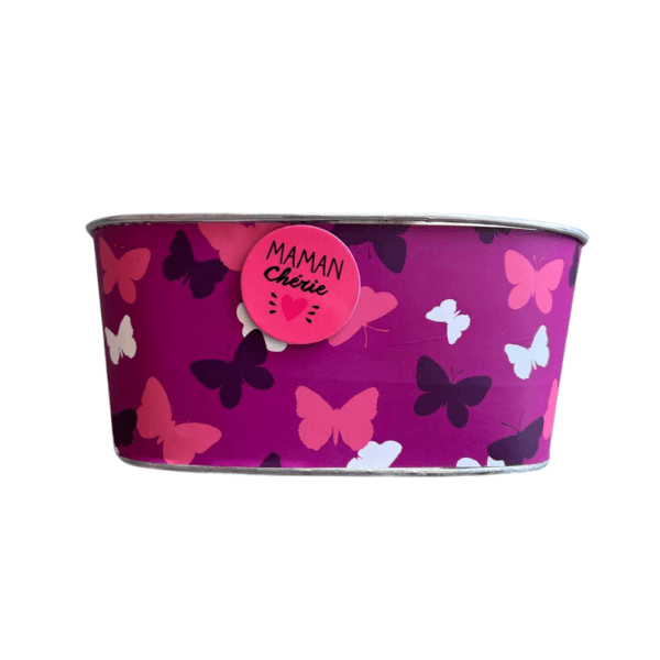 C. POT JARDINIERE ZINC + MAGNET "MAMAN CHERIE"