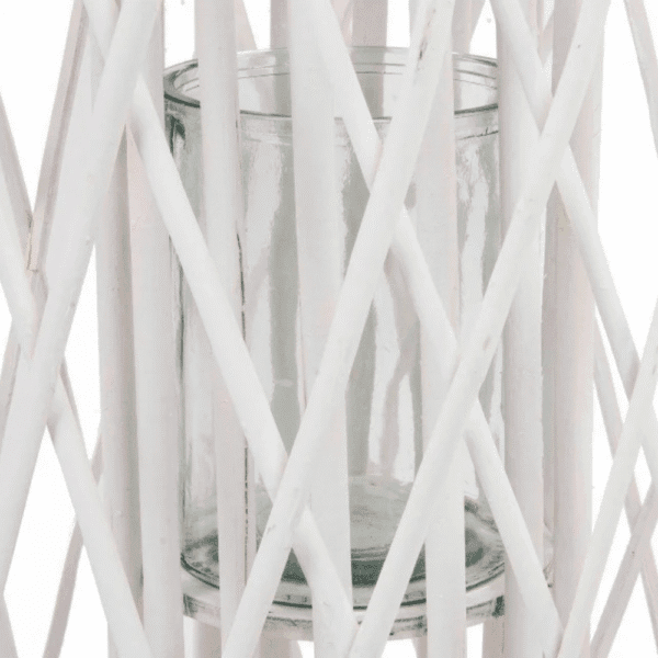 Maxi lanterne osier BLANC - hauteur 80 cm – Image 3