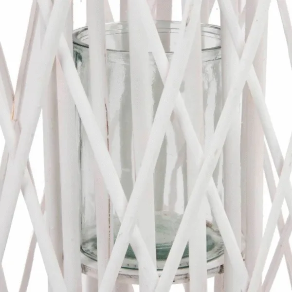 Maxi lanterne osier BLANC - hauteur 80 cm – Image 3