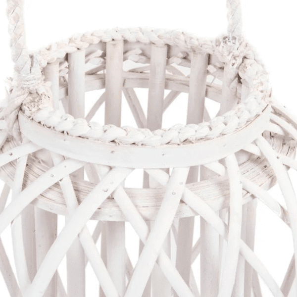 Maxi lanterne osier BLANC - hauteur 80 cm – Image 2