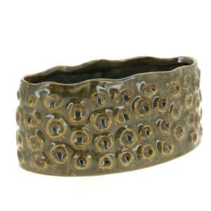 COUPE OVALE BULLE gris 26.3x13.8 H12.2CM