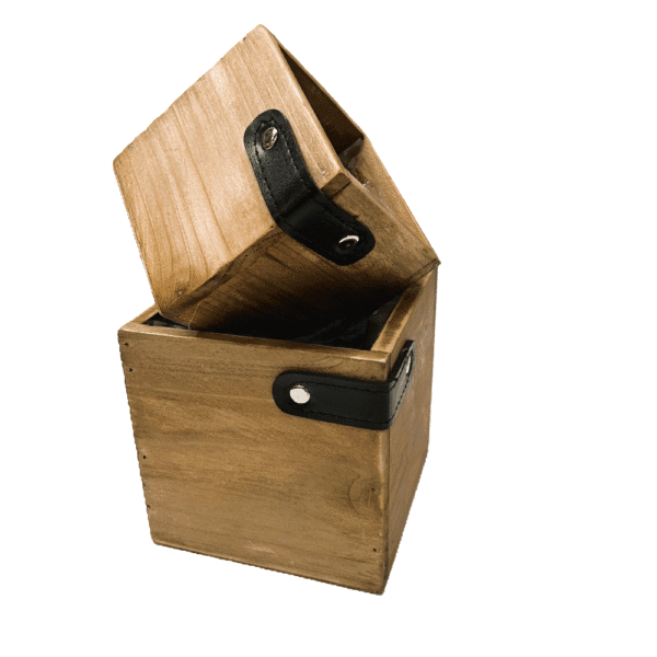 CACHE POT CARRE BOIS NATUREL 11CM 23FL1001 – Image 2