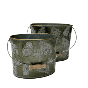 LOT DE 2 SEAUX HOUX ZINC VIELLI 22NG2355