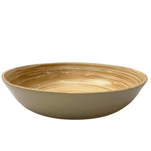 LOT DE 2 BOLS EN BAMBOUS BLANC OU BEIGE – Image 2