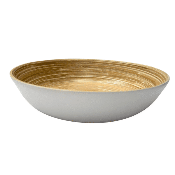 LOT DE 2 BOLS EN BAMBOUS BLANC OU BEIGE – Image 3