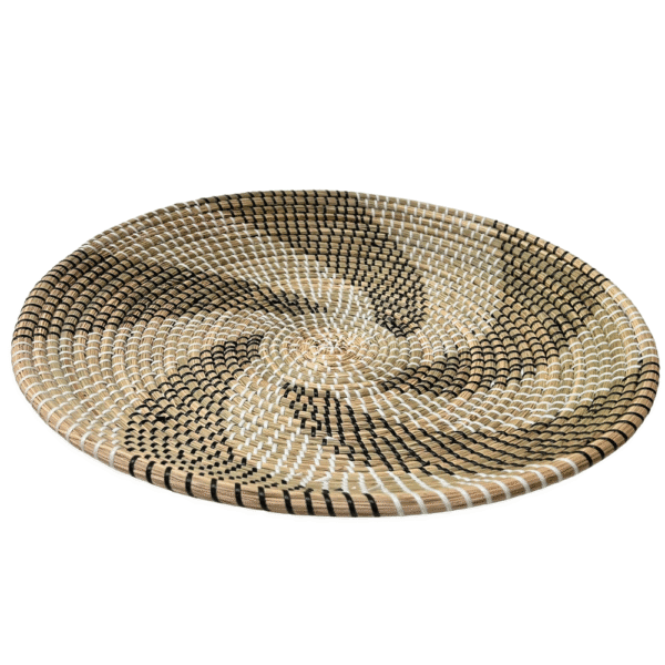 DECO SOUCOUPE EN OSIER BLANC/NOIR DIAM. 55CM