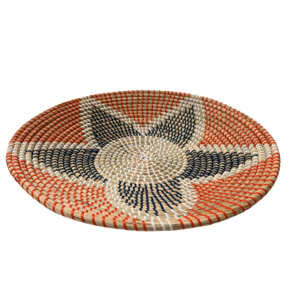 DECO SOUCOUPE EN OSIER ORANGE/NOIR DIAM. 45CM