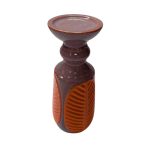 BOUGEOIR EN GRES DECO FEUILLE 28CM