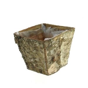 CACHE POT CARRÉ EN ÉCORCE 8x8x8CM (2 COULEURS)