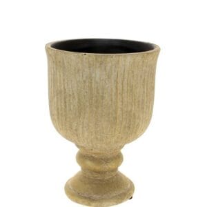 COUPE ANCIENNE CÉRAMIQUE AVEC DORURE D15.5 H21.5CM