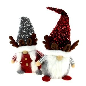 DÉCORATION FIGURINE GNOME RENNE ASST 2 (2 TAILLES)