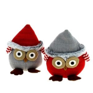 DÉCORATION FIGURINE CHOUETTE NOËL H23CM ASST 2