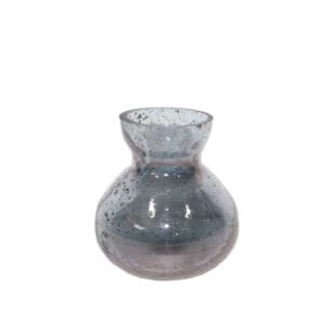 VASE EN VERRE EFFET PIERRE GRIS FUMEE ∅7CM H9CM