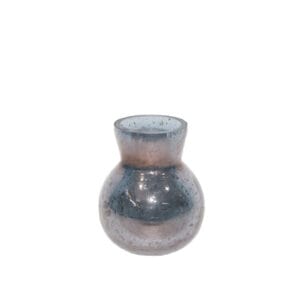 MINI VASE EN VERRE EFFET PIERRE GRIS FUMEE ∅7CM H8CM