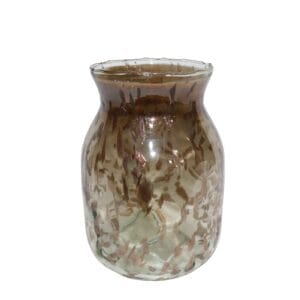 VASE JAR EN VERRE EFFET ECORCE LUSTREE MARRON FUMEE ∅19CM H26CM