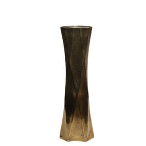 GRAND VASE PLAT SLIM CUTS EN MÉTAL DORÉ H57cm