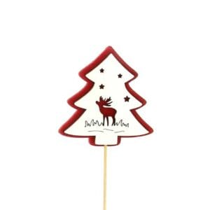 SACHET DE 12 PICS SAPINS FEUTRINE ROUGE H.30CM