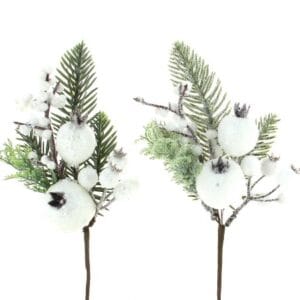 SACHET DE 12 PICS BOUQUET NOËL BLANC ASS 2