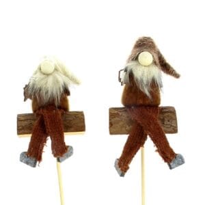 SACHET DE 12 PICS GNOMES SUR BUCHE
