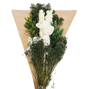 BOUQUET FLEURS SÉCHÉES VERT MOUSSE