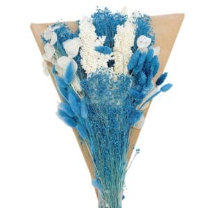 BOUQUET FLEURS SÉCHÉES BLEU PETROLE