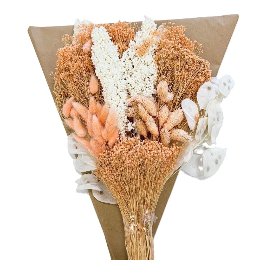 BOUQUET FLEURS SÉCHÉES PÊCHE