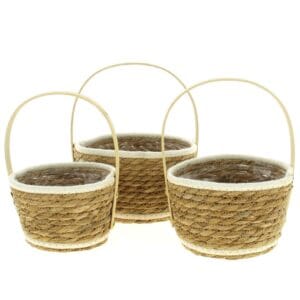 LOT DE 3 PANIERS RONDS OSIER NOIR 24TGH1010