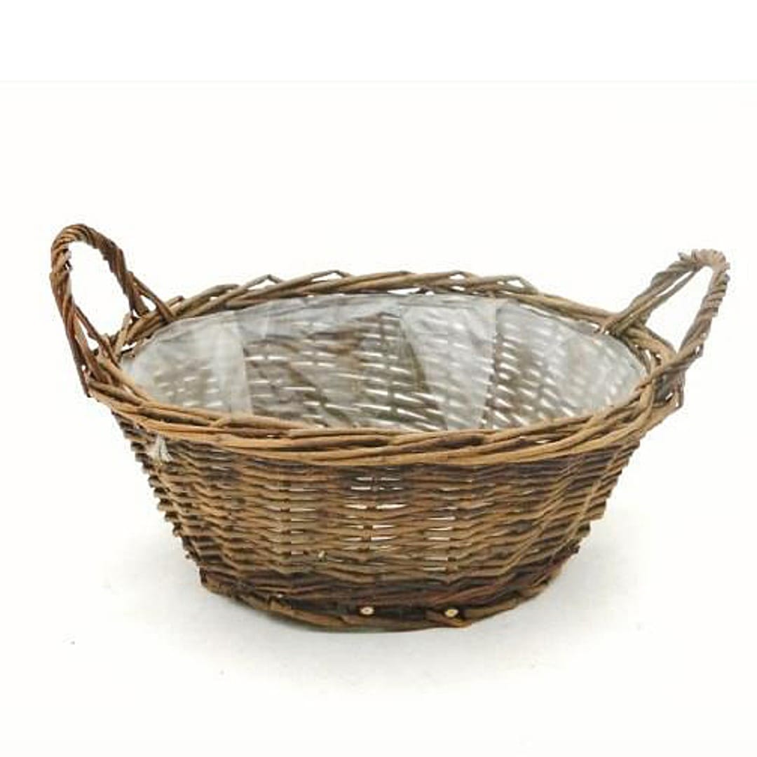 CORBEILLE OSIER MARRON D25CM H11CM 146G25