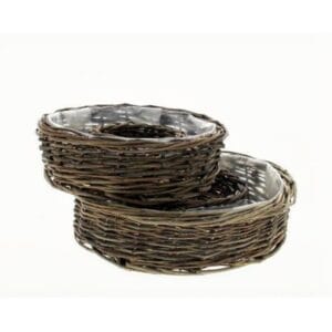 LOT DE 2 VANNERIES COURONNES EN OSIER NATUREL PM