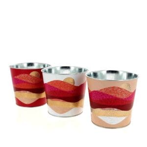 CACHE POT PAYSAGE COLORÉ D13.5 H12CM asst 3