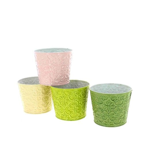 CACHE POT ARABESQUE D11.5 H9.5CM asst 4