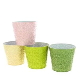 CACHE POT ARABESQUE D13.5 H12CM asst 4