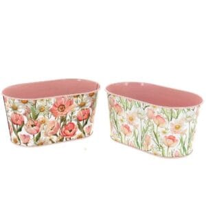 JARDI OVALE FLEURS ROSES asst 2 designs