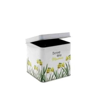 BOITE "Bonne Fête mamie" blanc 10.5X10.5 H10CM