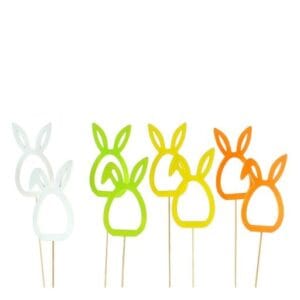 SACHET DE 12 PICS LAPIN 4 couleurs H30CM