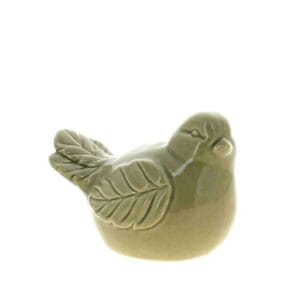 Déco OISEAU Gris céramique 18x13CM H12.7CM