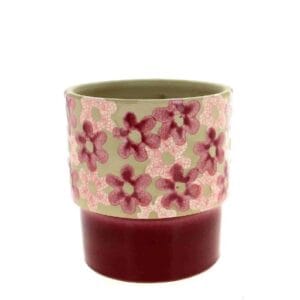 CACHE-POTS FLOWER PARTY framboise D17 H18CM