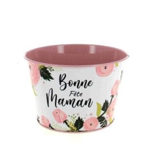 COUPE ZINC PIVOINE BONNE FÊTE MAMAN D15.5 H10CM