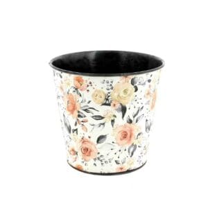 CACHE-POTS ZINC FLEURS PASTEL D11.5 H10.5CM