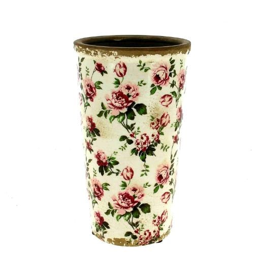VASE céramique pivoine rose D12 H21.5CM