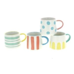TASSE COLOREE 4 designs D9 H8.5CM