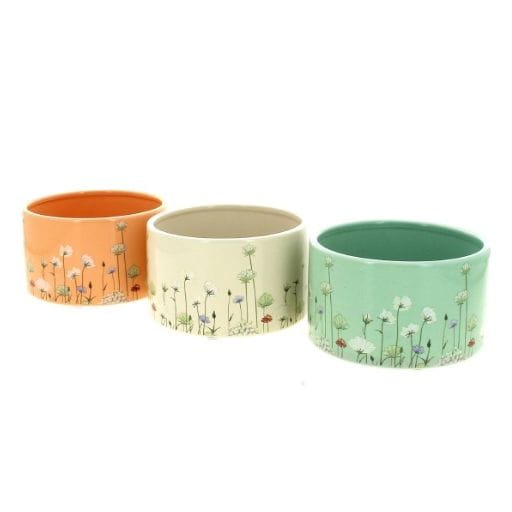 COUPE FLEURS DE PRINTEMPS asst 3 couleurs D14 H8.2CM