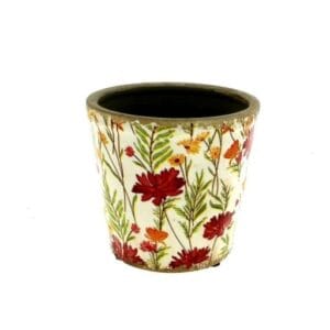 CACHE POT FLEURI D12.5 H10.5CM