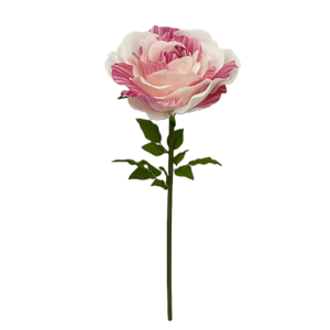 Rose Artificielle Bicolore Fuchsia & Blanc — Ø 40 cm · H 118 cm