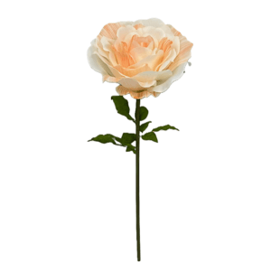 Rose Artificielle Bicolore Orange & Blanc — Ø 40 cm · H 118 cm