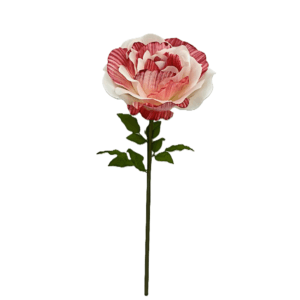 Rose Artificielle Bicolore Rouge & Blanc — Ø 40 cm · H 118 cm