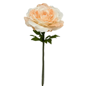 Rose Artificielle Bicolore Orange & Blanc — Ø 50 cm · H 130 cm